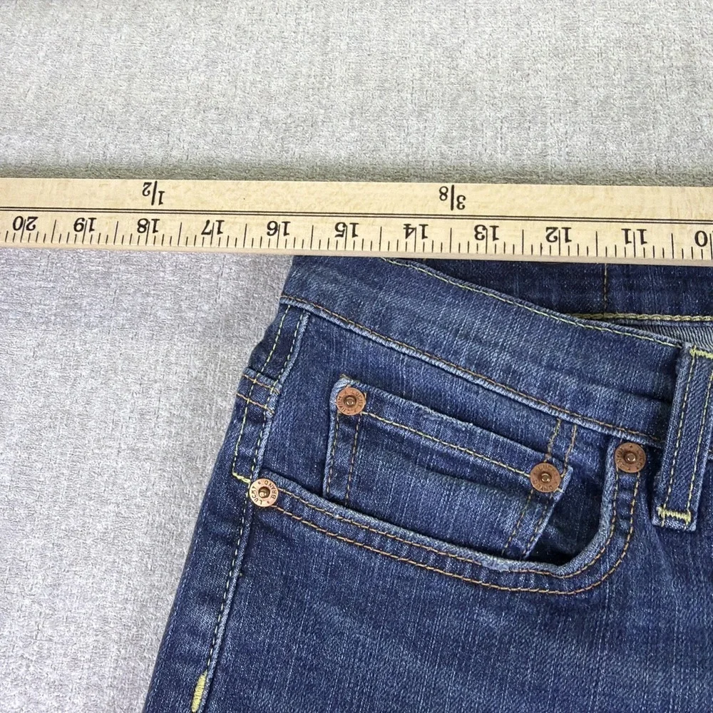 Lucky Brand Jeans Womens 8 Easy Rider Mid Rise‎ Stretch Distressed Blue Denim